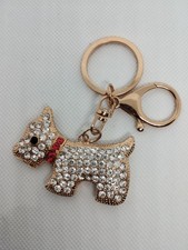 giftworks fashion jewellery rhinestone scottie dog keyring (new with tag)