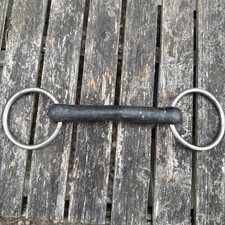 Loose Ring Rubber Snaffle Horse Bit 5” Rubber Mullen Mouth Flexible Straight