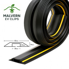 EV Charging Cable Heavy Duty Floor Cover Protector Ramp – 1m - 8cm Black Yellow