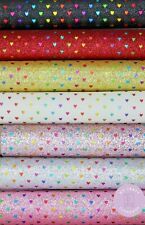 A4 Heart Fine Glitter Fabric Sheets for Hair Bow Making Crafts Lots Of Colours  
