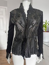 Class By Roberto Cavalli Vintage Knit Leather Jacket/Cardigan Size 38