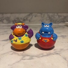 2 x Vintage Playskool Weebles Wobble Lot of Animal Figures