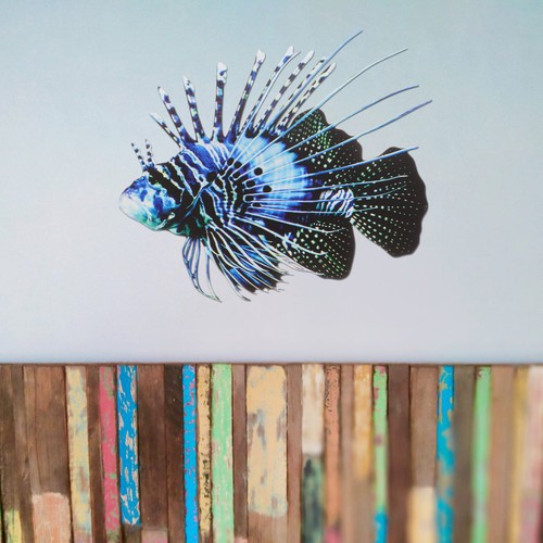 Coastal metal art fish tank - metal,