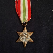WW2 British Italy Star Medal 1939-45 WWII Original Second World War Medal 448