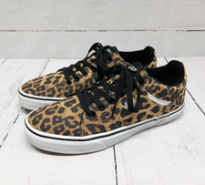 Vans Leopard Print Trainers Off The Wall Old Skool Low Top Shoes UK Size 8