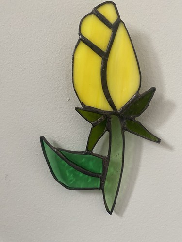Stained glass yellow tulip - stained,