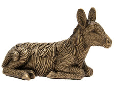 Bronzed Donkey Statue Figurine