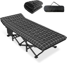 Camp Beds for Adults with Cushion, Comfortable Travel Camping Cot for Sleeping