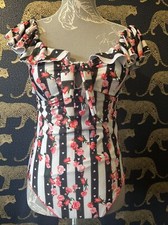 Ladies Pink & Black Stripe