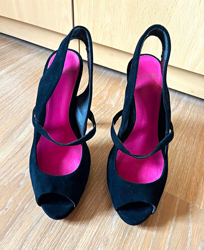 Topshop black suede - topshop, toe