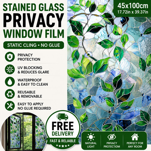 Leaf stained glass privacy - leaf,