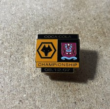 WOLVES v BURNLEY RARE ENAMEL