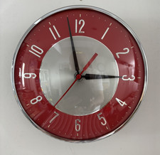 Vintage Metamec Wall Clock Red