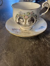 Princess Diana and Prince of Wales cup and saucer, bone china. Afternoon tea