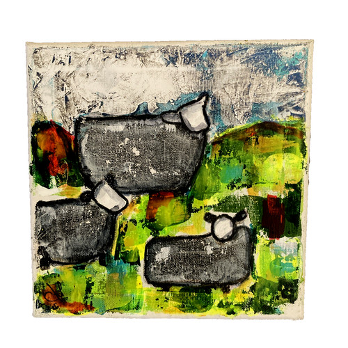 Abstract acrylic mixed media