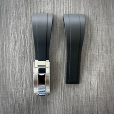 20mm Rubber Oysterflex Replacement Watch Strap Band With Clasp Made For Rolex