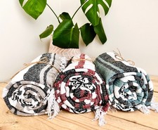 Striped Blanket Throw Brown