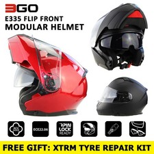 3GO E335 Flip Front Motorcycle Helmet Dual Visor ECE22.06 Modular Crash Helmets
