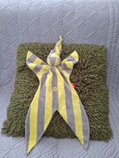 RARE  CUSKI YELLOW GREY STRIPED BABY TOWLING  COMFORTER BLANKIE DOUDOU SOOTHER 