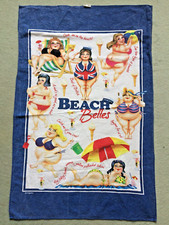 RETRO BEACH BELLES CURVY CARTOON LADIES TEA TOWEL