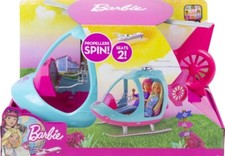 Barbie Helicopter Dreamhouse Adventures, Pink and Blue with Spinning Rotor FWY29