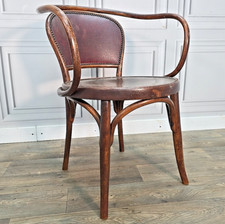 Antique J&J Kohn Vienna Bentwood Armchair Chair Fischel Thonet Bistro Seat Wood