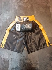 Lamon Brewster Signed Shorts + Inscribed Glove.  Former World Heavyweight Champ
