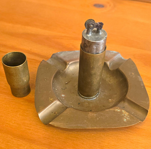 Brass ww2 trench art ashtray - art,