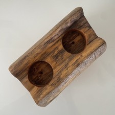 Rustic Log Candle Holder Hand