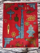 Handmade Red Afghan War Rug