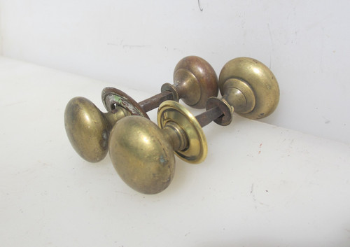 Victorian brass door knobs - brass,