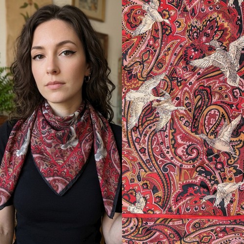 Vintage silk burgundy red - vintage,
