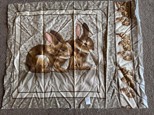 Rabbits cushion panel - rabbits,