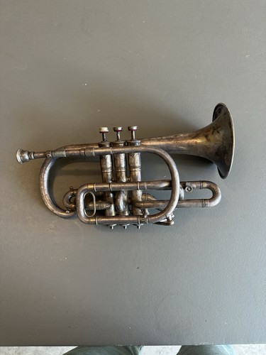 Silver plated cornet - silver,