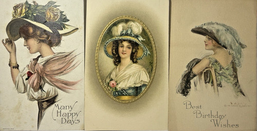 Pretty lady postcard gibson - lady,