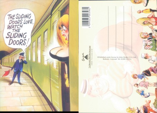 Postcard cartoon train - of,