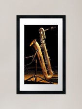 Baritone sax framed - framed, print
