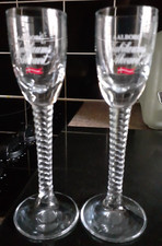 Holmegaard - TWIST - 2 Lovely aquavit glass with the danish flag - Designed by J