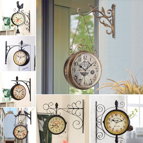 Antique garden clock double - garden,