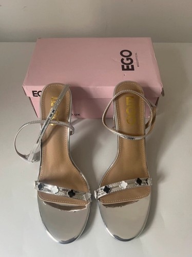 Silver clover ankle strap - silver,