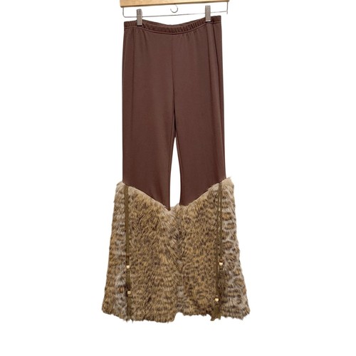 Faux fur bottom pants women - faux, women's