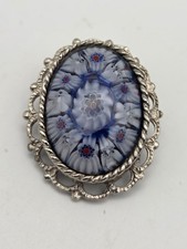 Vintage silver tone blue