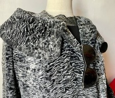 Vintage coat 1950s Faux Fur