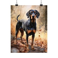 Black and tan coonhound dog - black,