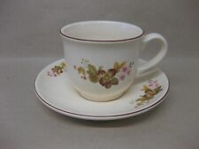 Westfield Pottery Large Cup & Saucer ~ Breakfast Cup & Saucer ~ Nuts / Floral
