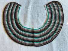 Vintage Detachable Collar: Wool Stripes Green Brown Ombre Period Costume Drama