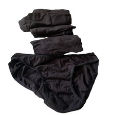 5 X Pairs Ladies Womens Girls Mini Cotton Briefs Knickers Black Size 6