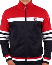 Fila Vintage Men's Vilas Business Track Top Navy/White/Red - Courto, 80s, Retro