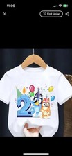 Kid unisex Bluey Tee Shirt Years Two Week Postage Approx Brand new