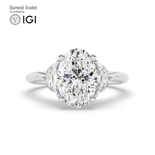 Oval diamond trilogy ring - diamond,